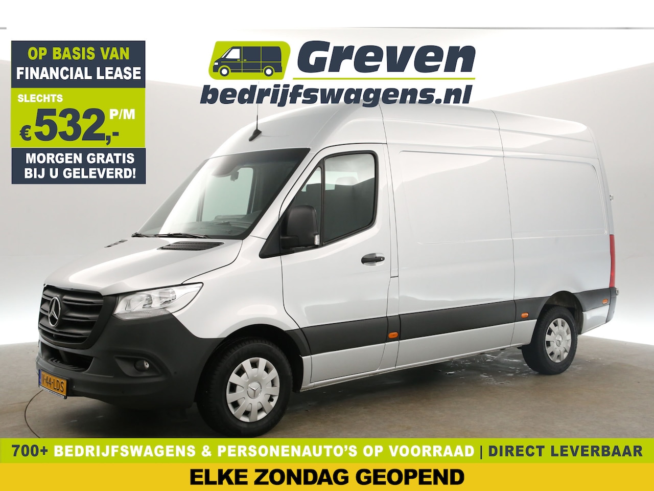 Mercedes-Benz Sprinter - 319 3.0 CDI L2H2 V6 191PK Automaat Airco 360Camera Cruise Carplay PDC 3 Persoons Elektrpak - AutoWereld.nl