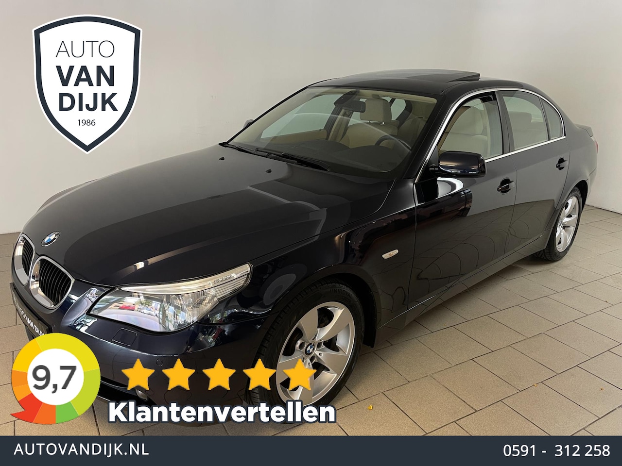 BMW 5-serie - 520i 6 Cilinder AIRCO NAVI CRUISE ELEK RAMEN CENT VERG VELGEN 5DRS ZEER NETTE AUTO - AutoWereld.nl