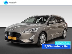 Ford Focus Wagon - 1.0 ECOBOOST 125PK AUTOMAAT TITANIUM BUSINESS NAVI LED TEL PDC 17INCH TREKHAAK NAP