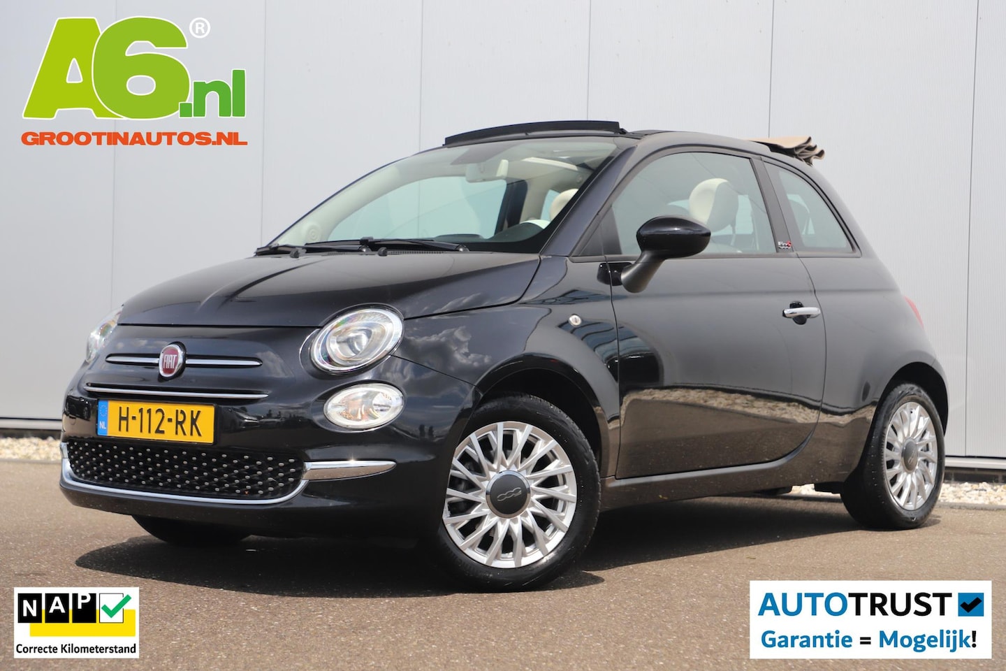 Fiat 500 C - 1.0 Hybrid Lounge Cabrio Navigatie Carplay Android Airco Cruise Control 15 inch LMV - AutoWereld.nl