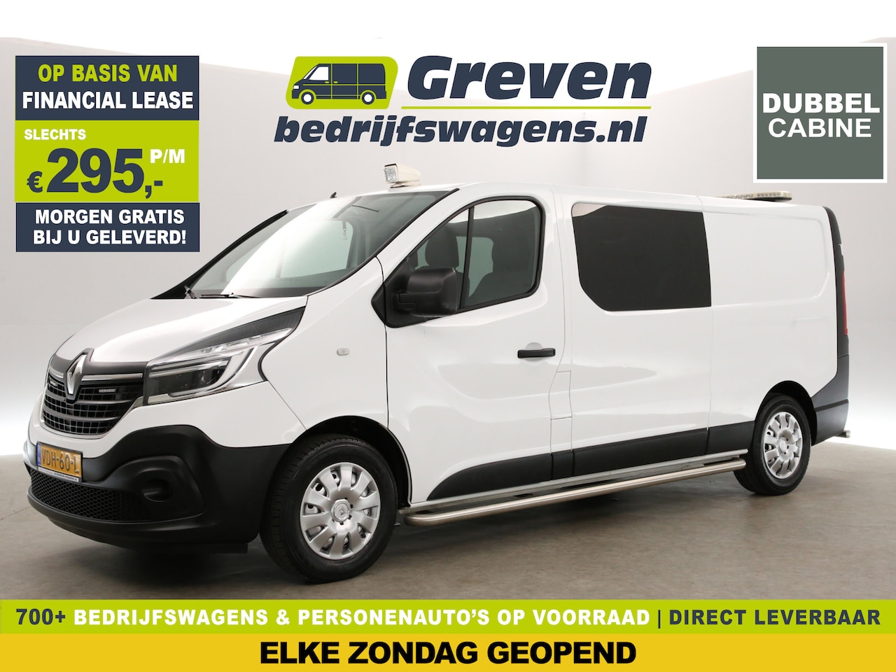 Renault Trafic - 2.0 dCi 120 T29 L2H1 Dubbele Cabine Airco Cruise Navi 6 Persoons LED PDC Elektrpakket - AutoWereld.nl