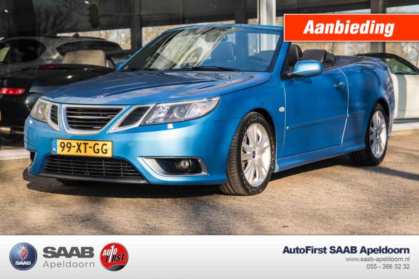 Saab 9-3 Cabrio - Cabriolet 2.8 V6 Turbo Aero Electric Blue - AutoWereld.nl