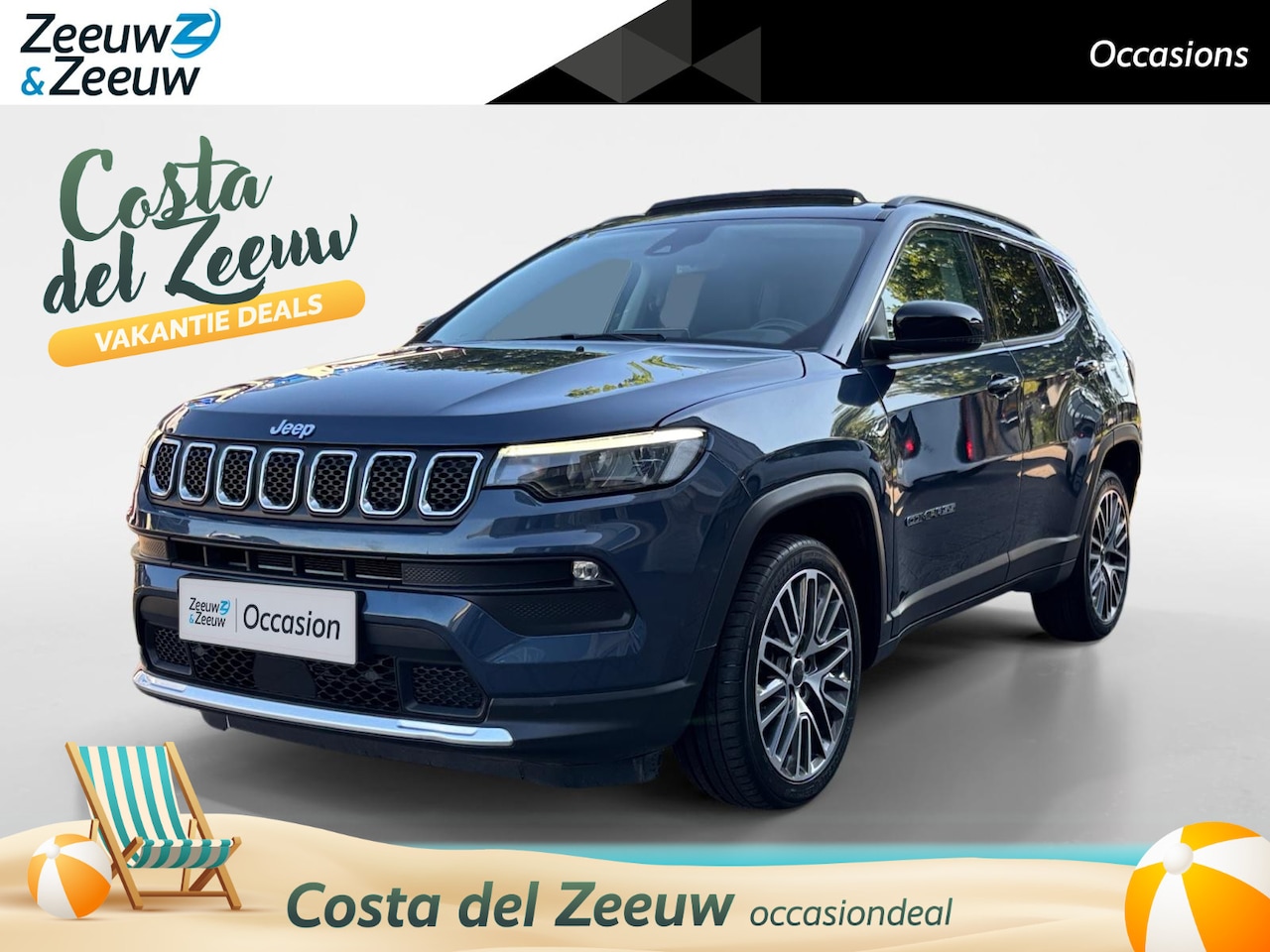 Jeep Compass - 4xe 190 Plug-in Hybrid Electric Limited Lease Ed. | PANO | STOELVERWARMING | LMV | CAMERA - AutoWereld.nl