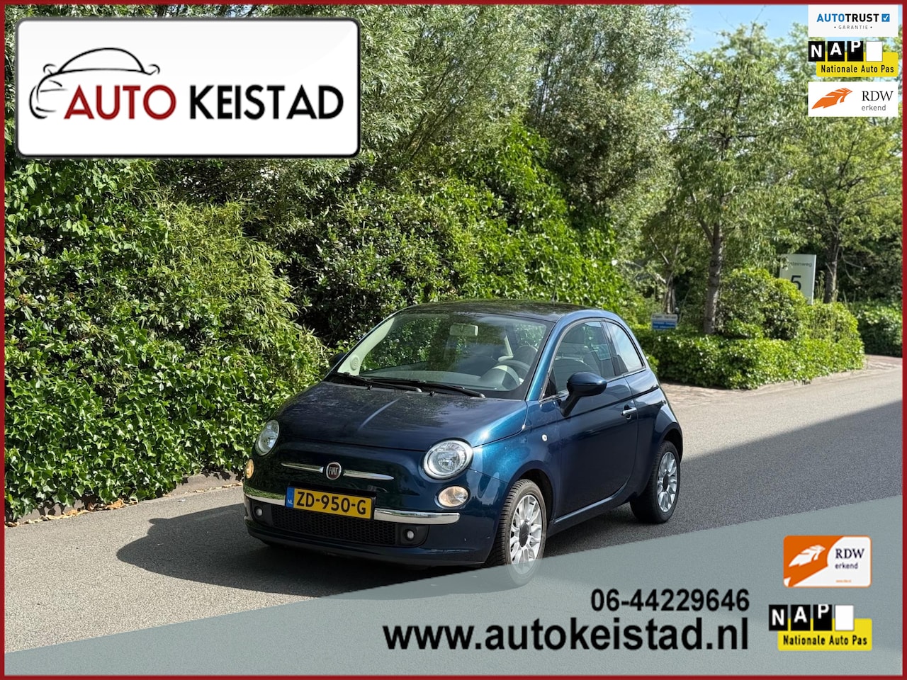 Fiat 500 - 1.2 Lounge PANORAMA/AIRCO/LM VELGEN! SUEPR STAAT! - AutoWereld.nl