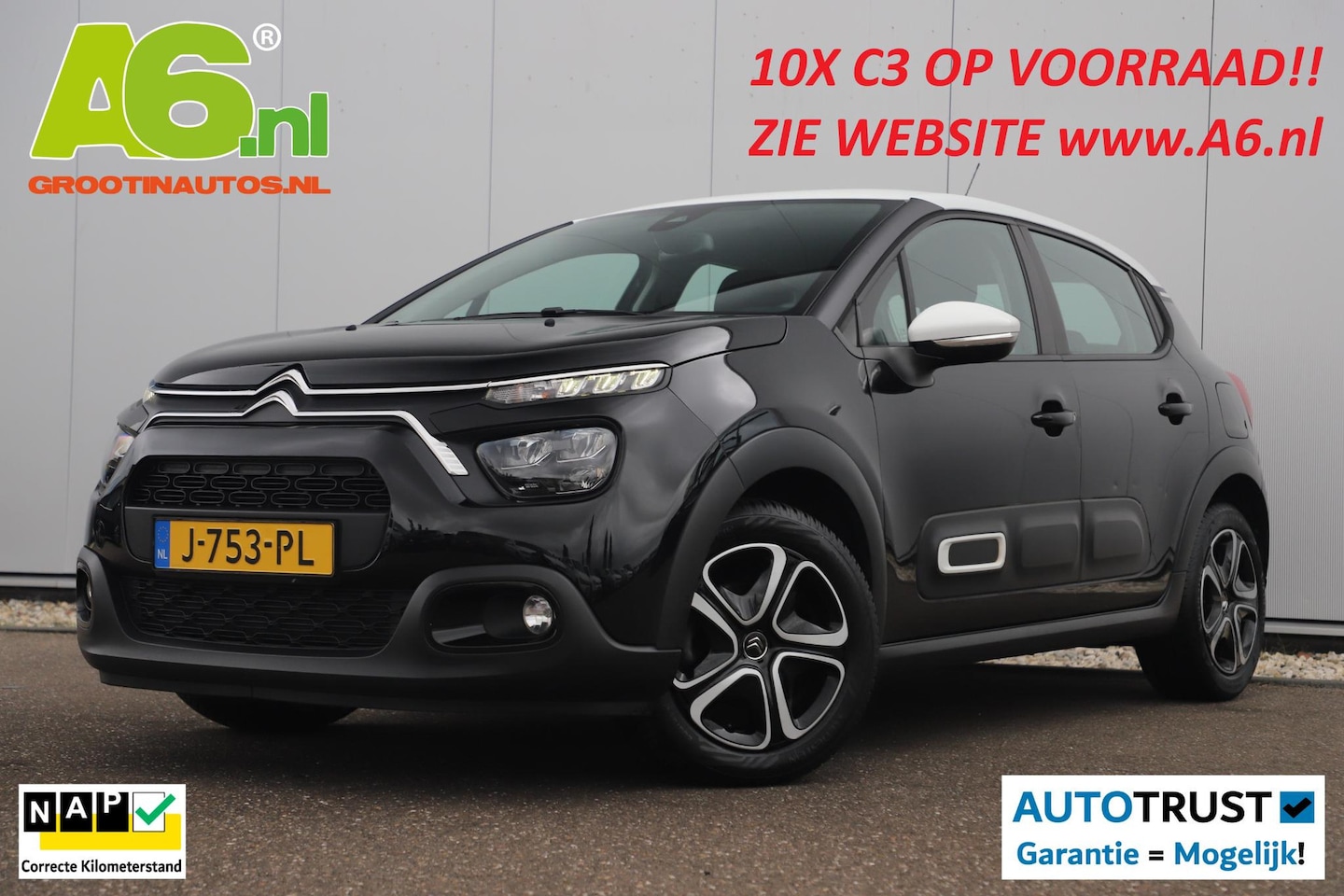 Citroën C3 - 1.2 PureTech Feel Navigatie Carplay Android Clima Cruise Parkeersensor All Season Banden! - AutoWereld.nl