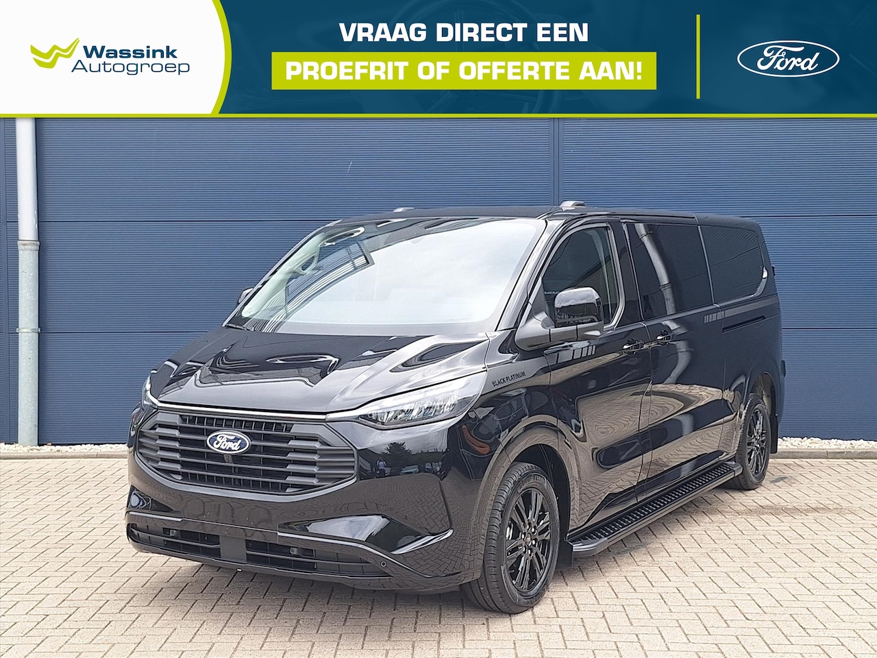 Ford Transit Custom - DC 2.5 PHEV 233pk L2H1 CVT Black Platinum | Leder | Camera | Navigatie | Winter Pack - AutoWereld.nl