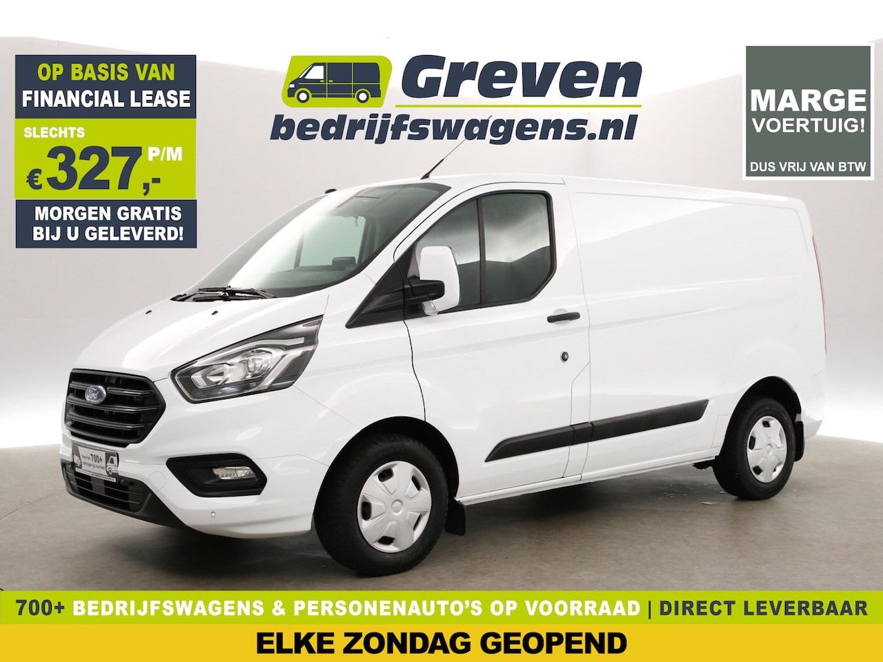 Ford Transit Custom - 2.0 TDCI L1H1 Marge Airco Camera Carplay Cruise PDC 3 Persoons Trekhaak - AutoWereld.nl