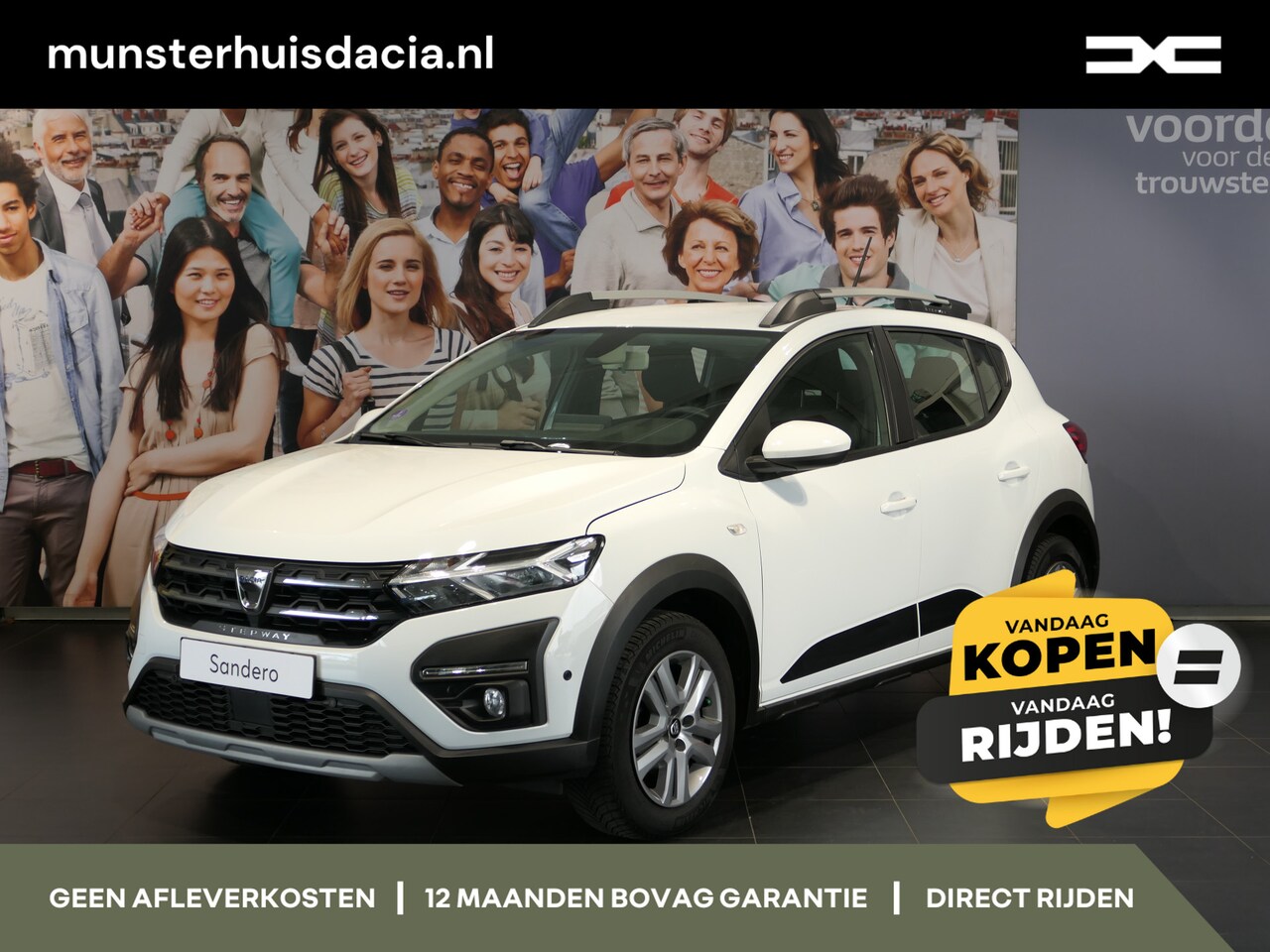 Dacia Sandero Stepway - 1.0 TCe 100 Bi-Fuel Comfort - Dodehoek, camera, sensor v+a, navi - AutoWereld.nl
