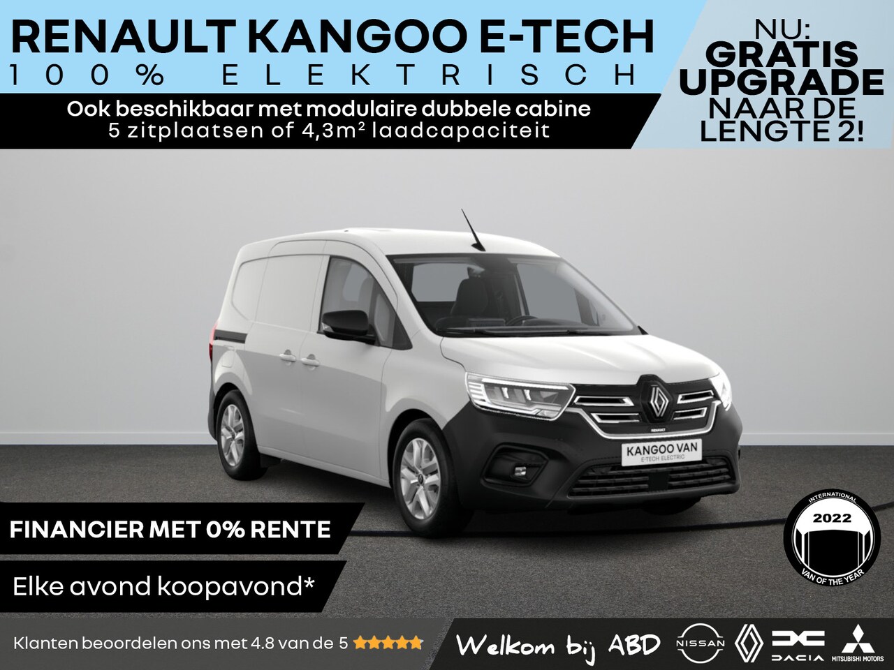 Renault Kangoo E-Tech - Advance 44 kWh | Cruise control en snelheidsbegrenzer | Elektrisch bedienbare ramen (met s - AutoWereld.nl