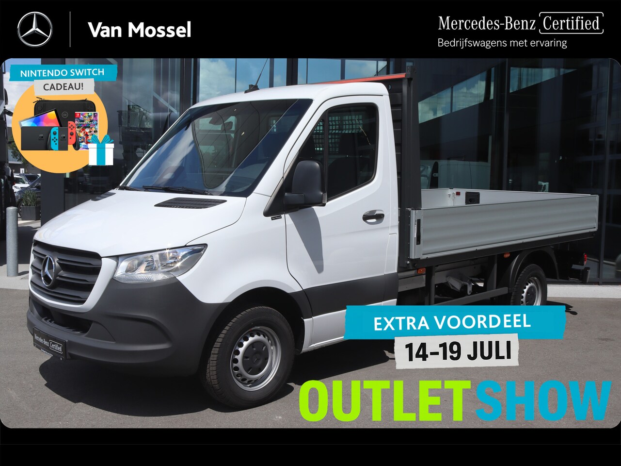 Mercedes-Benz Sprinter - 317 CDI Aut. L2 Pro Open Laadbak |AIRCO/MBUX/CARPLAY/3500KG AHW |Certified - AutoWereld.nl