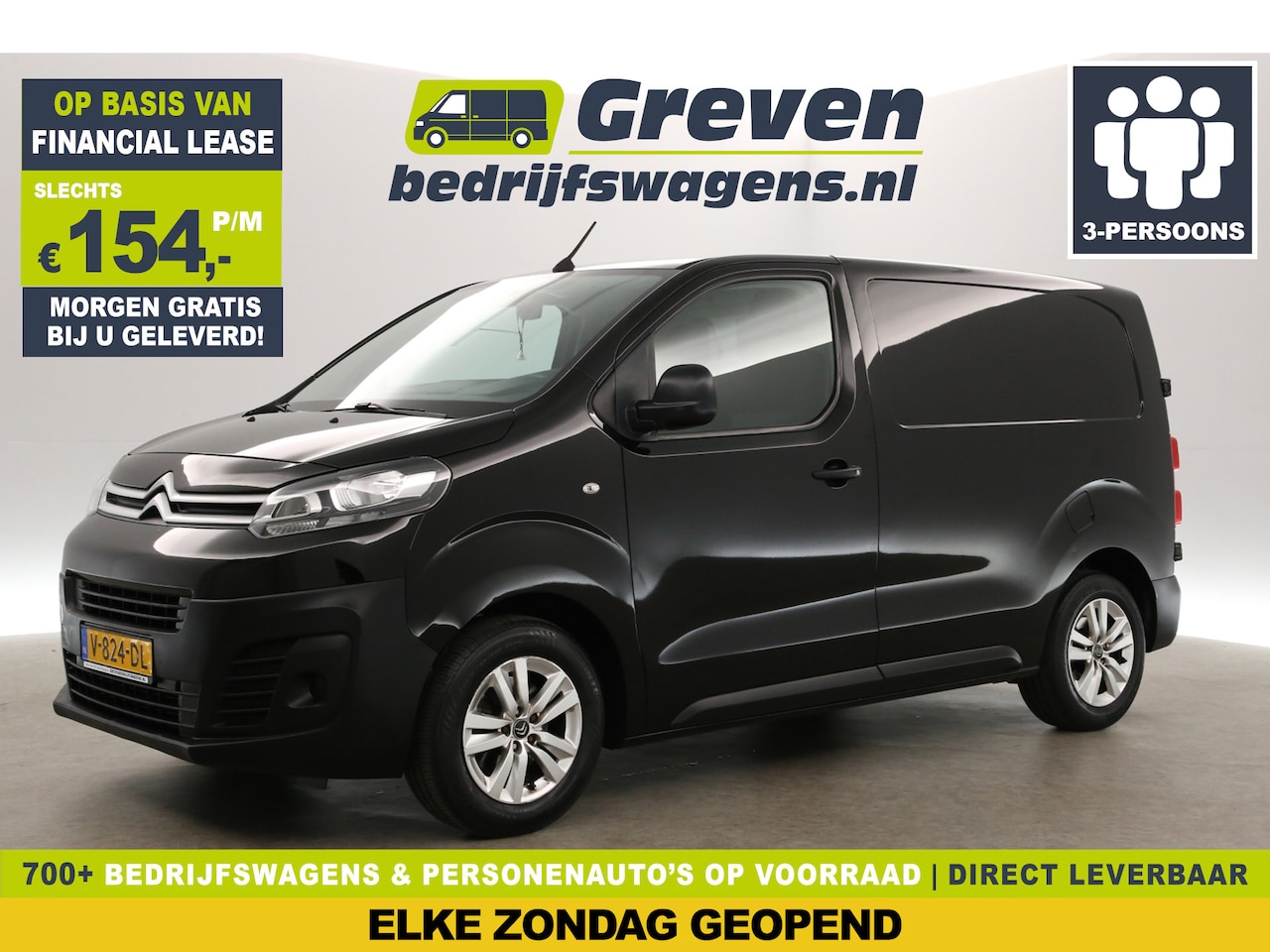 Citroën Jumpy - 1.6 BlueHDI L1H1 Airco Cruise Carplay Navigatie PDC 3 Persoons 16''LMV Elektrrpakket - AutoWereld.nl