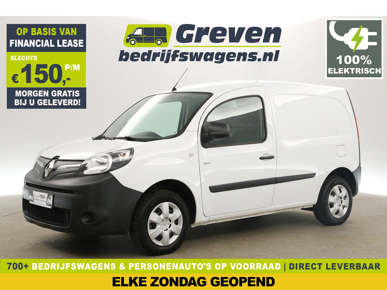 Renault Kangoo - Z.E. Huur Accu | EMISSIEVRIJE ZONE | Elektrisch | Automaat Airco Stoelverwarming Schuifdeu - AutoWereld.nl