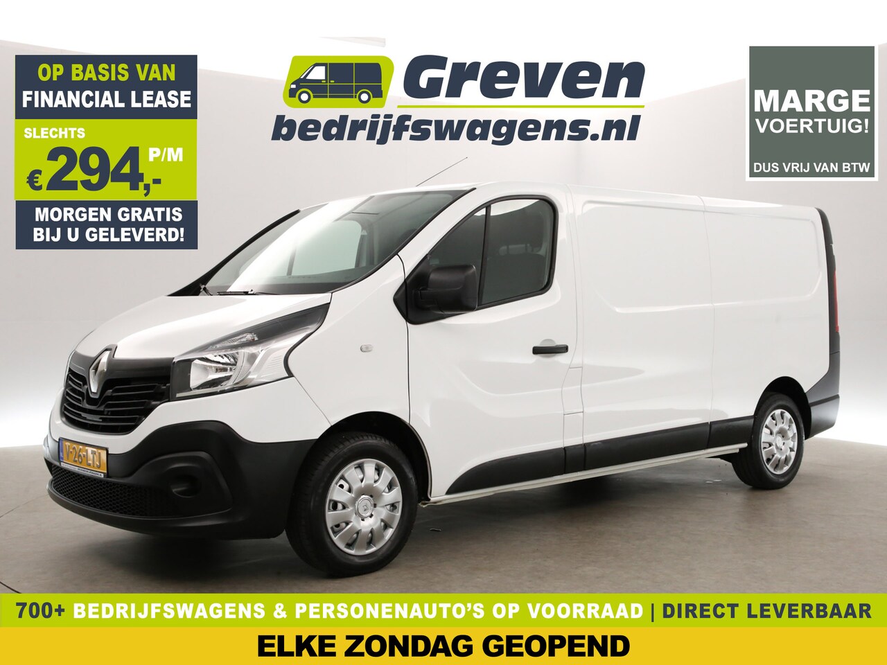 Renault Trafic - 1.6 dCi T29 L2H1 | MARGE! | Airco Navigatie 3 Persoons Parkeersensoren Elektrpakket - AutoWereld.nl
