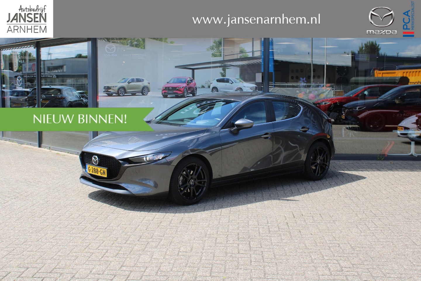 Mazda 3 - 2.0 e-SkyActiv-X M Hybrid 180 Comfort met Bose + leer, LMV 18 Inch, HUD, Bose®, Stuurverwa - AutoWereld.nl