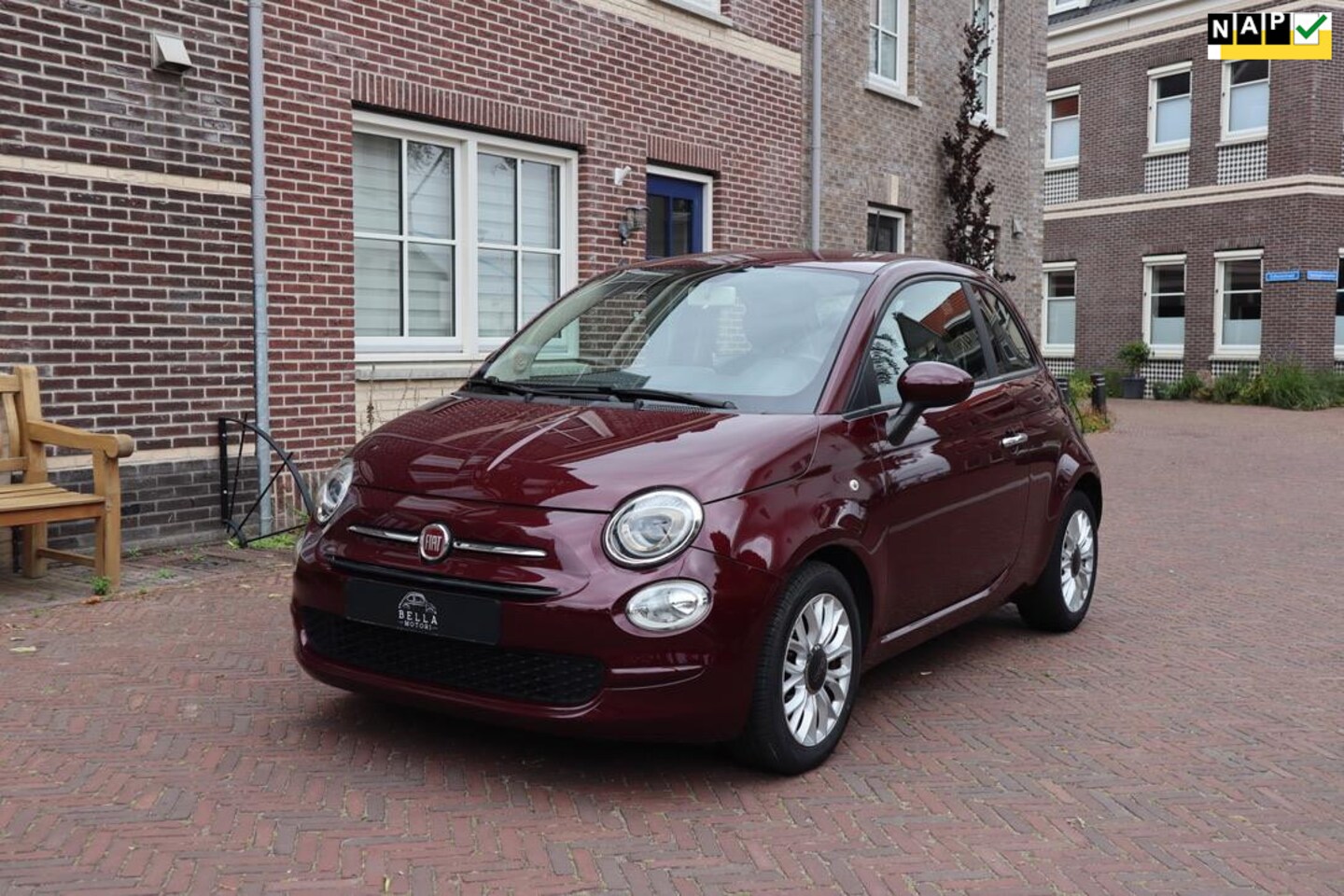 Fiat 500 - 0.9 TwinAir Turbo Popstar | Bordeaux Rood | Dualogic Automaat | Lichtmetalen velgen | Ucon - AutoWereld.nl