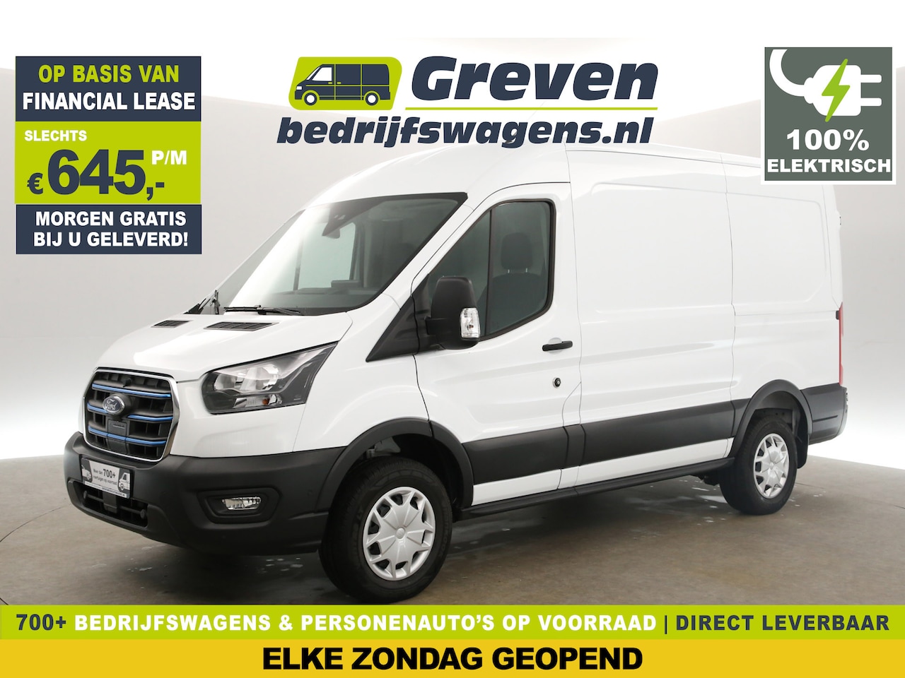 Ford E-Transit - 390 68 kWh L2H2 | Elektrisch 184PK | EMISSIEVRIJE ZONE | Automaat Airco Adaptive-Cruise Ca - AutoWereld.nl