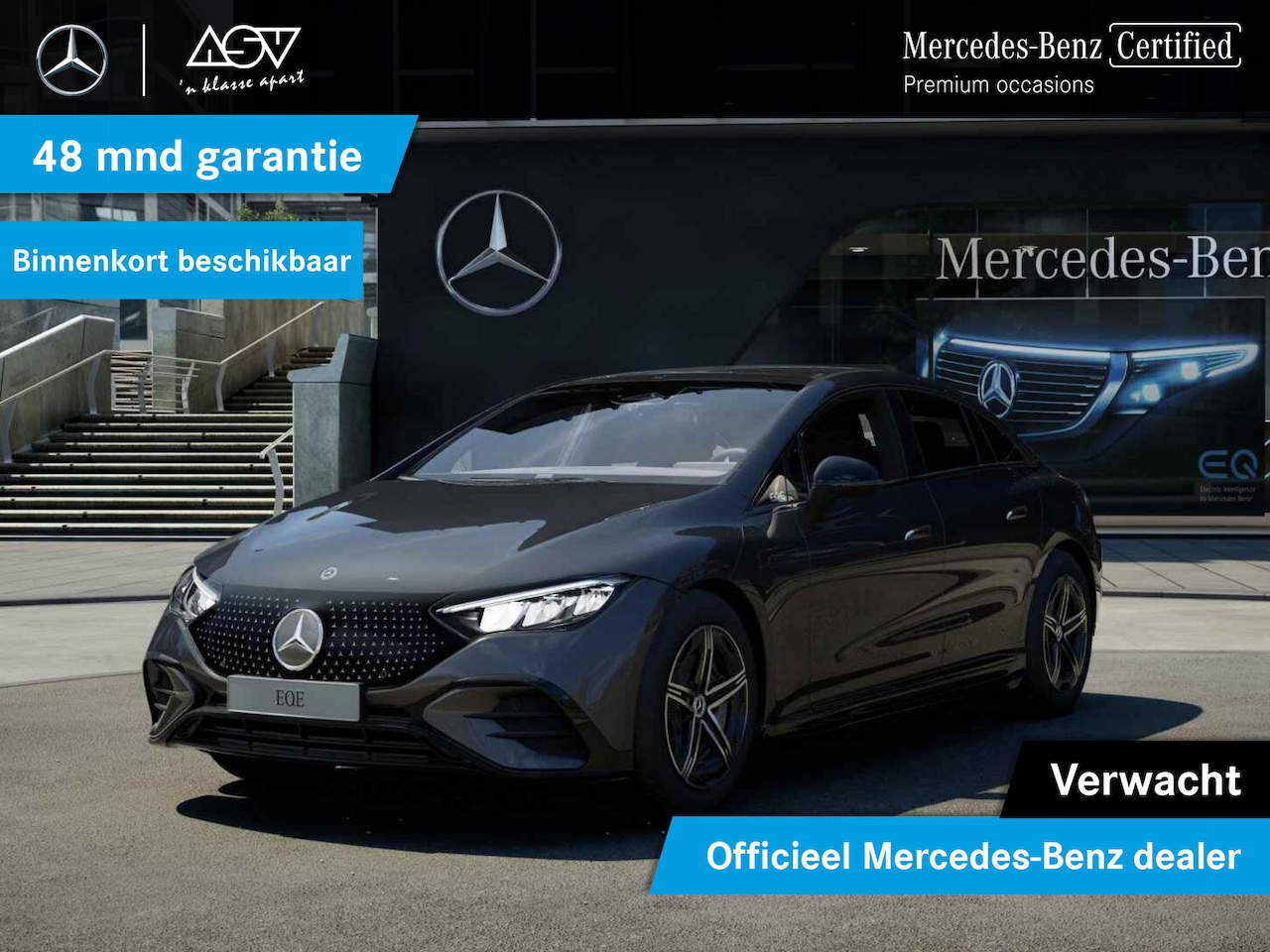 Mercedes-Benz EQE - 300 Sport Edition 90 kWh Panoramadak, lederen bekleding, klasse 3 alarm< Night pakket - AutoWereld.nl