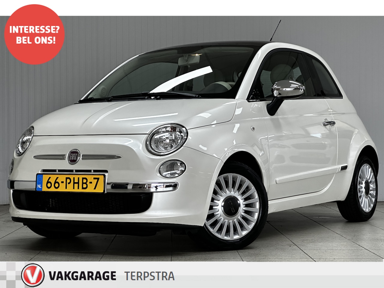Fiat 500 - 0.9 TwinAir Lounge/ Pano-Dak!/ 15''LMV/ Airco/ Multi.LEDER.Stuur/ Elek.Pakket/ LEDER/ Radi - AutoWereld.nl