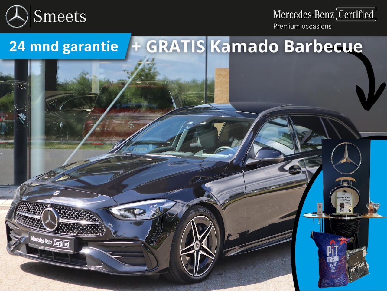 Mercedes-Benz C-klasse Estate - 180 AMG Line | Panoramadak | 360 camera | HUD | Burmester | Memory Seats | Trekhaak | Navi - AutoWereld.nl