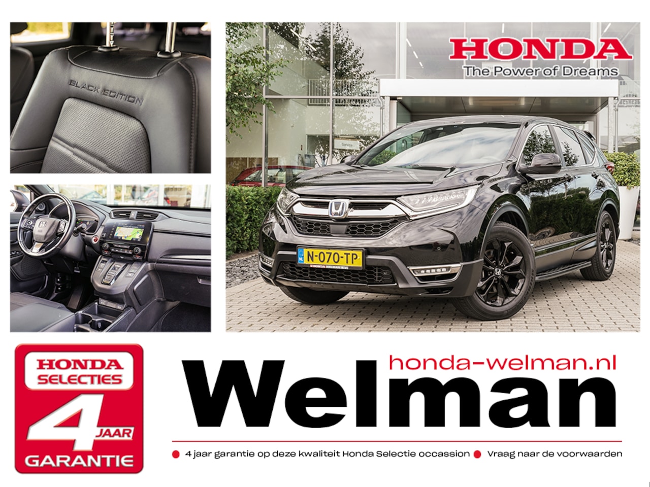 Honda CR-V - 2.0i e:HEV BLACK EDITION - SPORT LINE - LEDERPAKKET - TREKHAAK - TREEPLANKEN - AutoWereld.nl