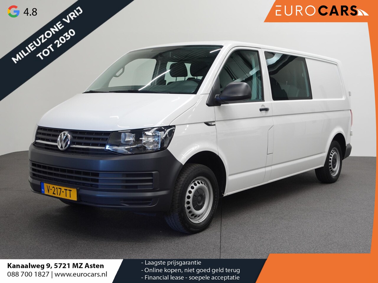 Volkswagen Transporter - T6 L2H1 102pk Dubbele cabine Airco Cruise control Trekhaak Euro6 Bluetooth - AutoWereld.nl