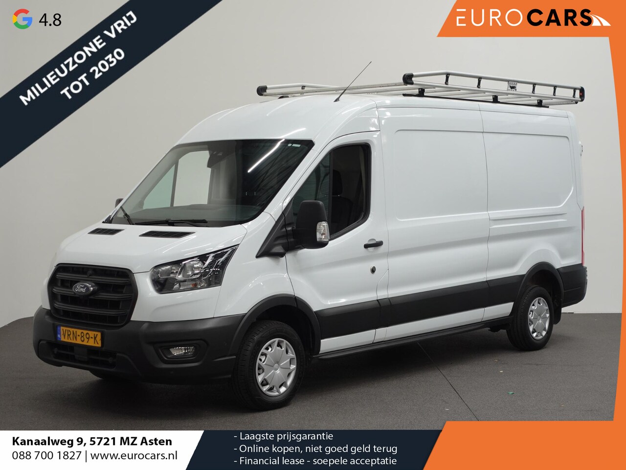 Ford Transit - 310 105PK L3H2 Trend Navigatie Airco Parkeersensoren Bluetooth 3Zits Trekhaak Camera - AutoWereld.nl