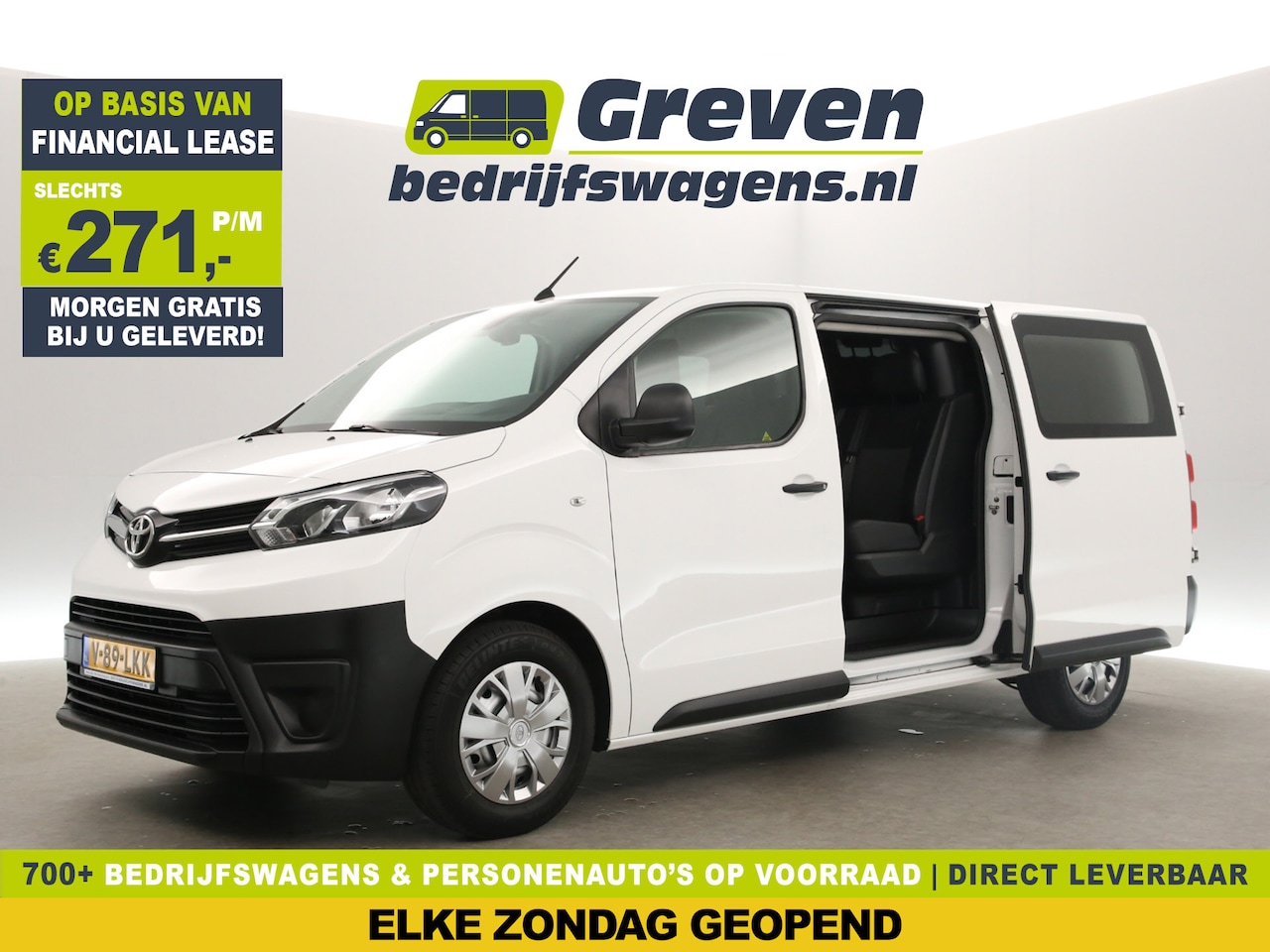 Toyota PROACE Long Worker - 2.0 D-4D L3H1 | Dubbele Cabine | 6 Persoons | Airco Cruise 2xSchuifdeur PDC Elektrpakket T - AutoWereld.nl