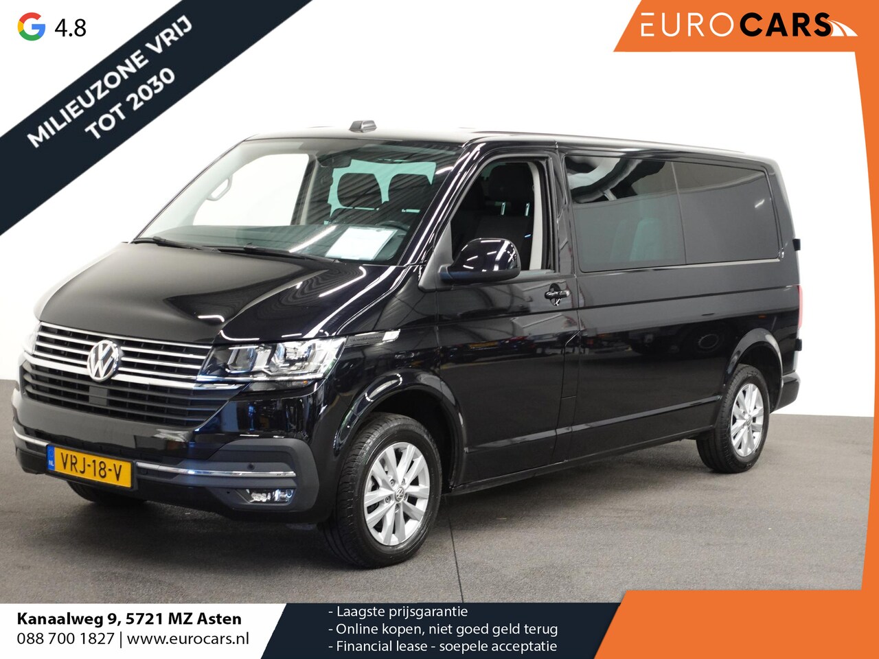 Volkswagen Transporter - 2.0 TDI L2 Dubbele Cabine Automaat Airco Cruise control Camera Apple Carplay/Android Auto - AutoWereld.nl