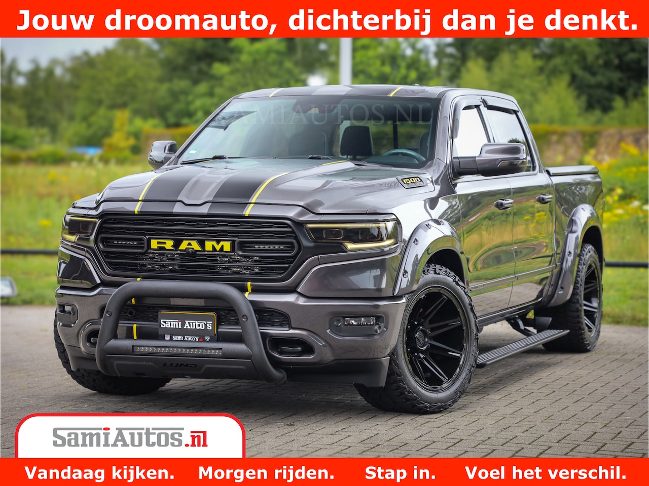 Dodge Ram 1500 - LIMITED CUSTOM | FULL OPTION | LUCHT REMSYSTEEM | LUCHT VERING | 360 CAM | 200L LPG | PANO - AutoWereld.nl