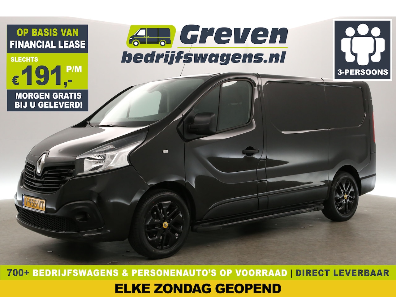 Renault Trafic - 1.6 dCi T29 L1H1 Airco Cruise Navigatie Trekhaak 17"LMV PDC 3 Persoons - AutoWereld.nl