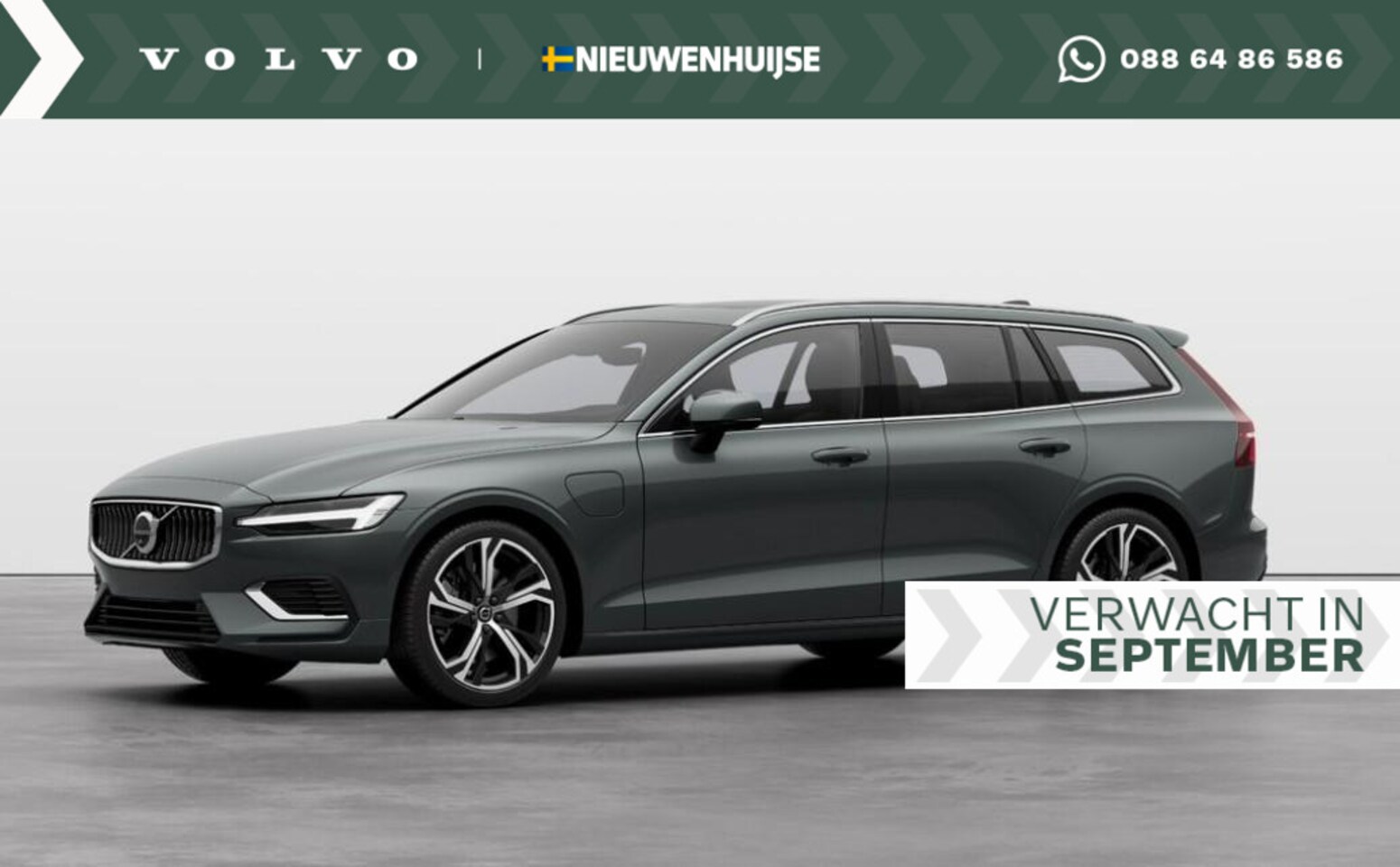 Volvo V60 - 2.0 T6 Plug-in hybrid AWD Plus Bright | Panoramadak | Head Up Display | Forest Lake | Donk - AutoWereld.nl