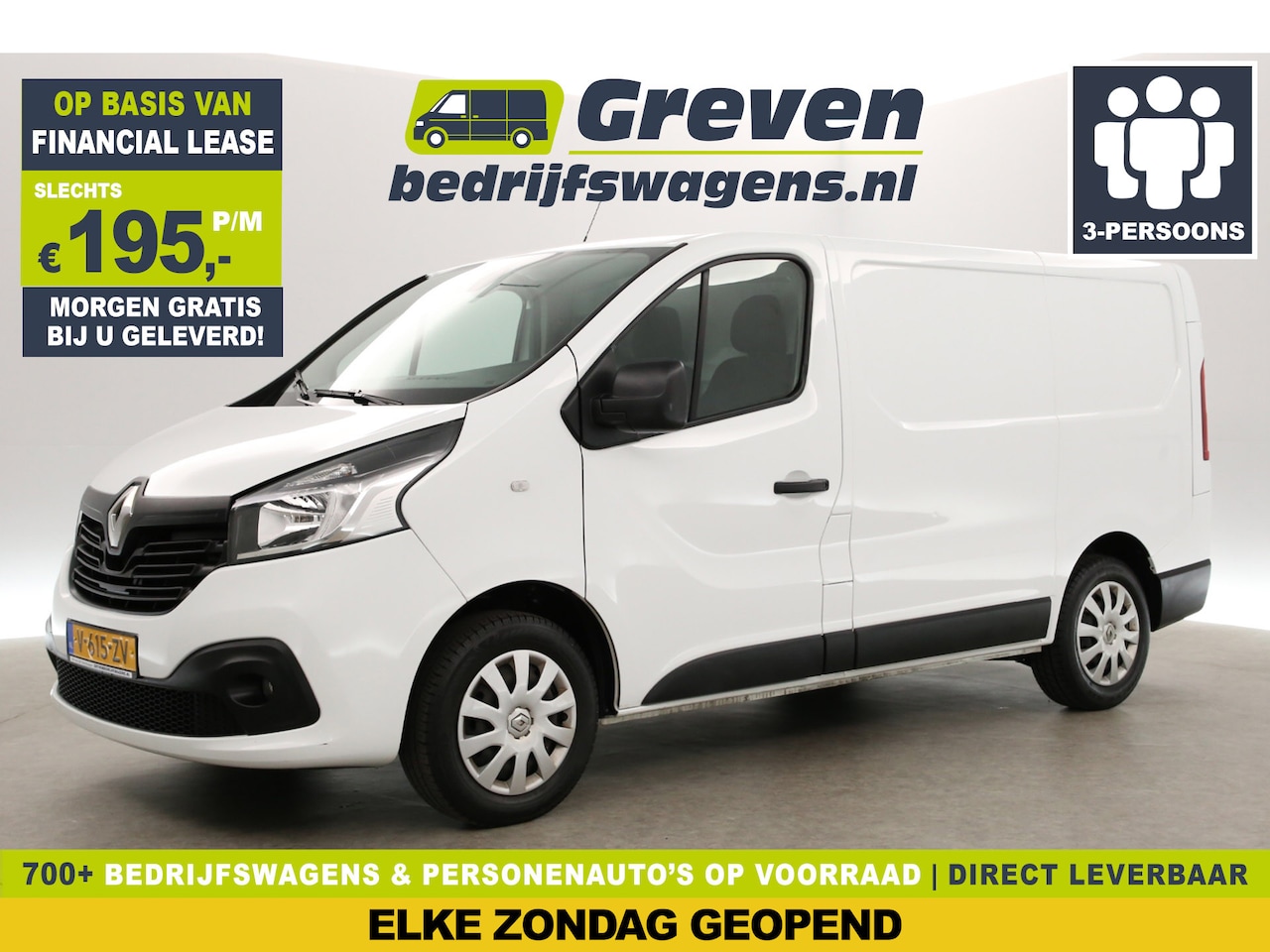 Renault Trafic - 1.6 dCi T29 L1H1 Airco Camera Cruise Navigatie PDC 3 Persoons Elektrpakket - AutoWereld.nl