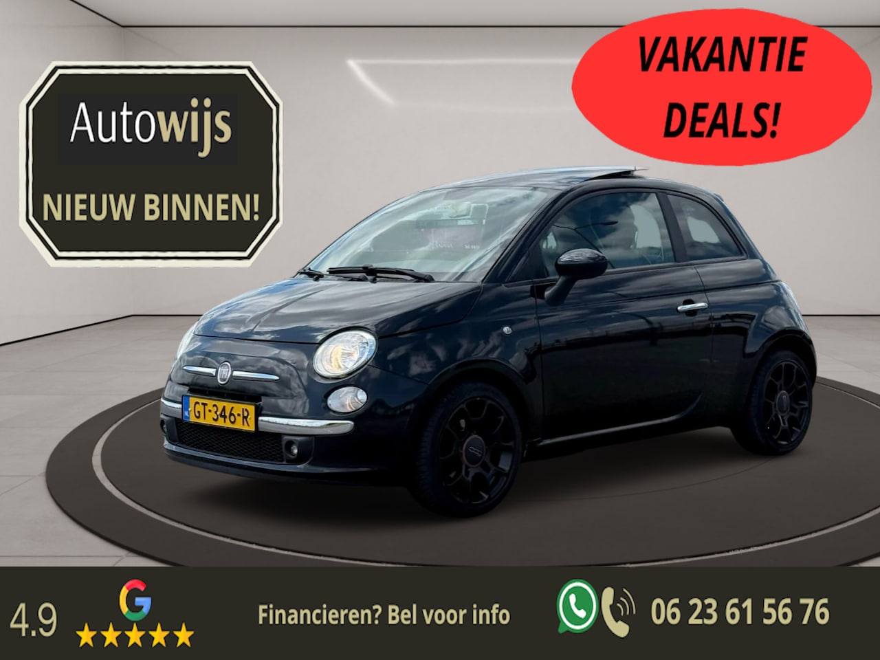 Fiat 500 - 1.4-16V Pop|Pano|90DKM|Interscope|Leder - AutoWereld.nl