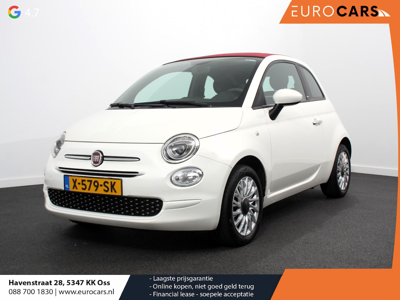 Fiat 500 C - 1.2 Automaat Lounge Navigatie Apple Carplay/Android Auto Cruise Control Airco Dab Parkeers - AutoWereld.nl