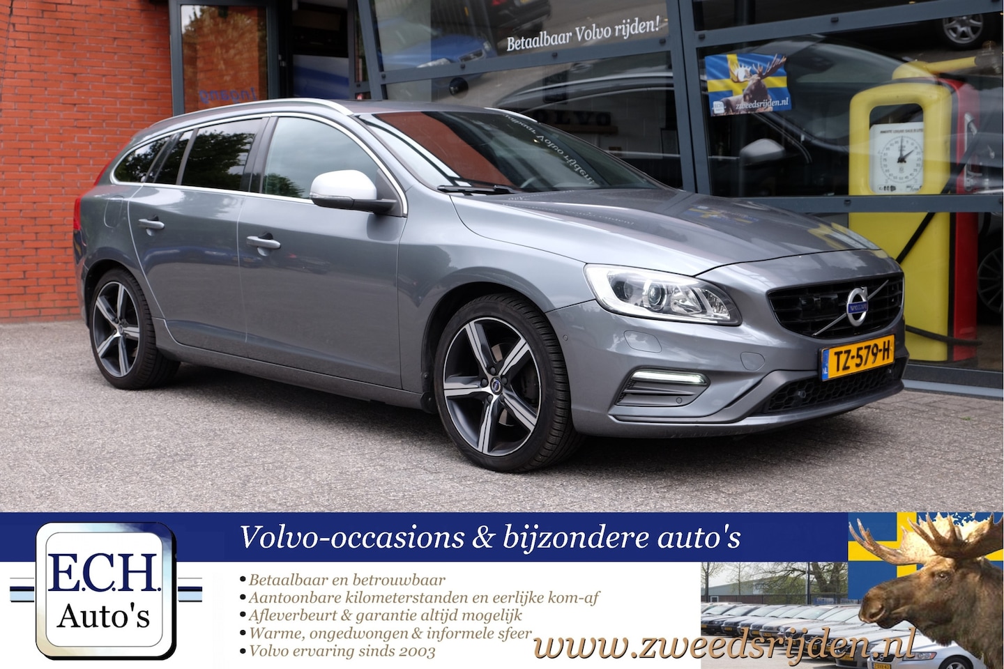 Volvo V60 - 2.0 T4 190 pk Aut. Business Sport, Leer, Schuifdak, Adaptieve CC - AutoWereld.nl