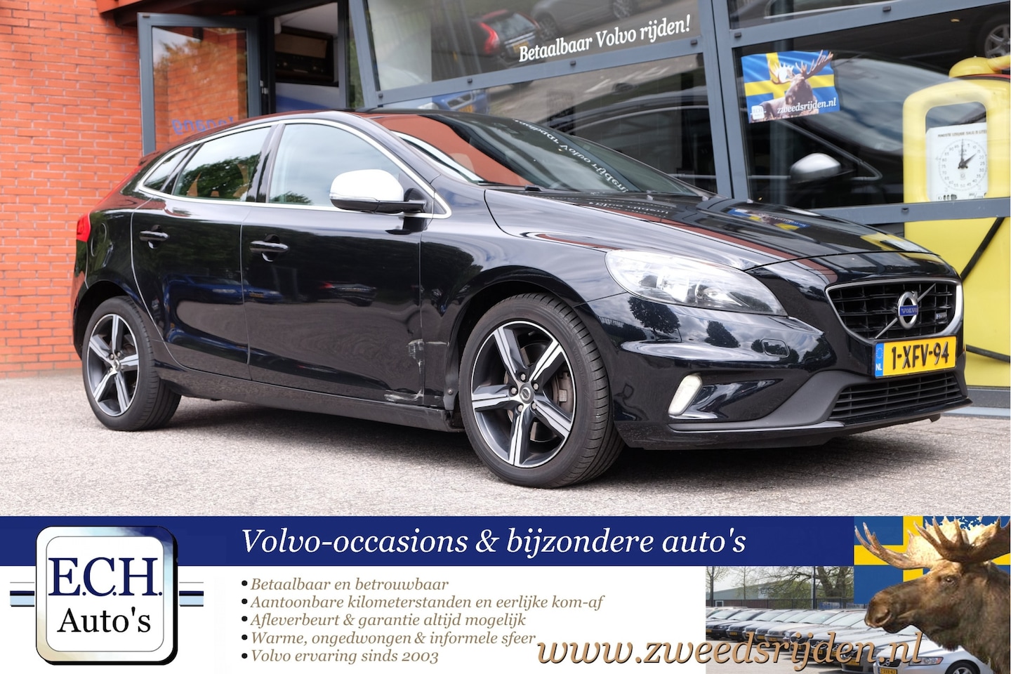 Volvo V40 - 2.0 D4 R-Design Business 2.0 D4 190 pk R-Design Business, Leer - AutoWereld.nl