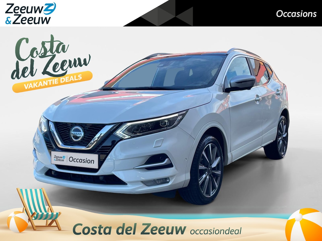 Nissan Qashqai - 1.3 DIG-T Tekna + |Navigatie| Lederen bekleding |Elektrisch verstelbare stoelen met geheug - AutoWereld.nl