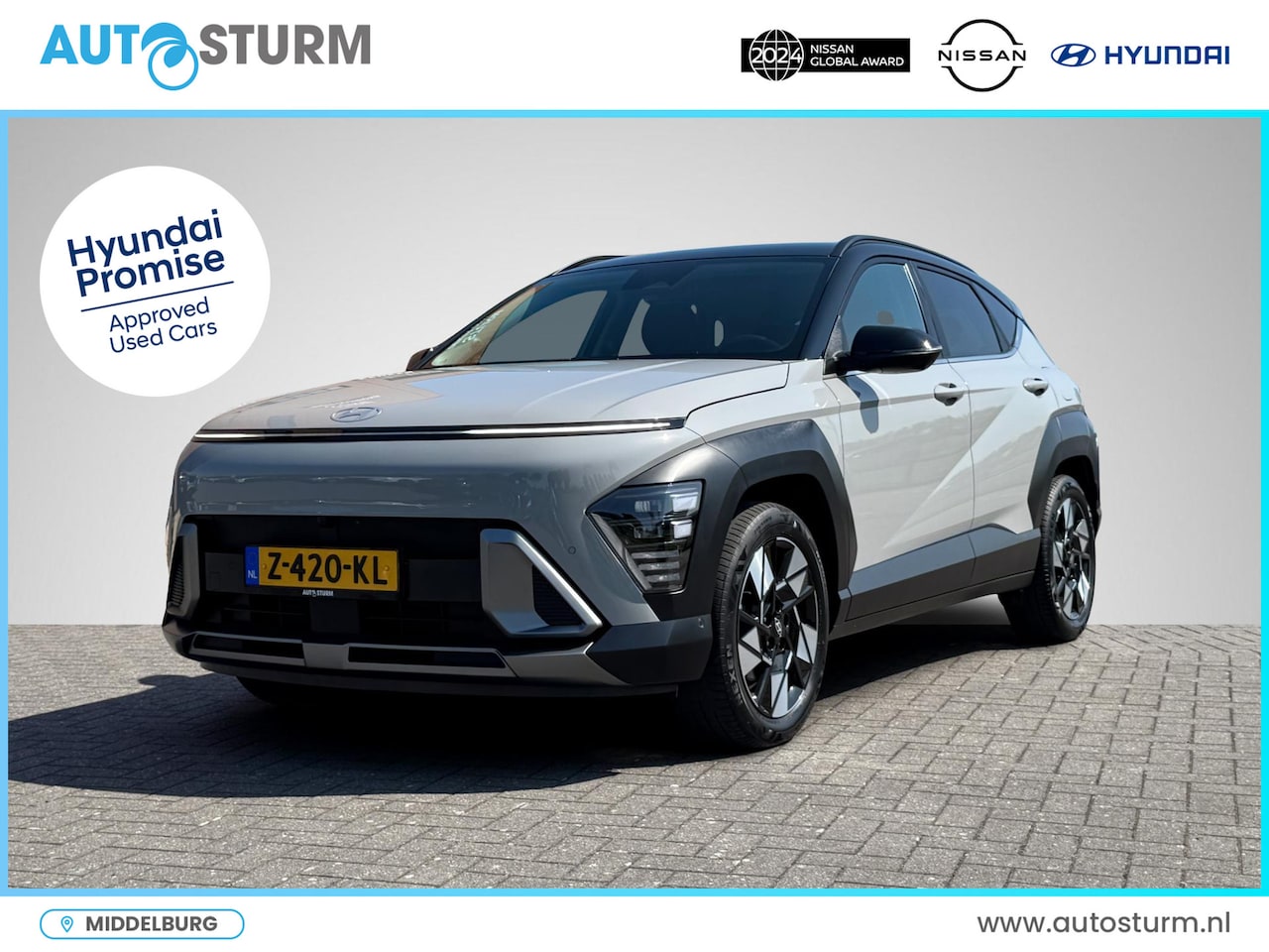Hyundai Kona - 1.6 GDI HEV Premium | Two-Tone Lakkleur | Stoelverwarming + -Ventilatie | 360° Camera | Le - AutoWereld.nl
