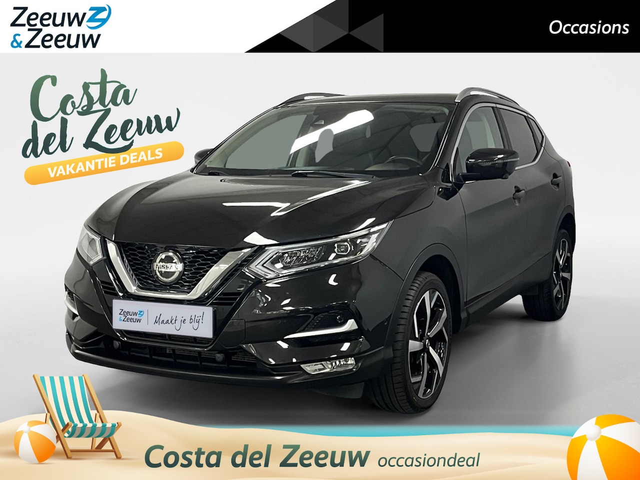 Nissan Qashqai - 1.2 Tekna + NAVI AIRCO 360CAMERA CRUISE CONTROL PANO DAK PARKEERSENSOREN HOGE INSTAP DEALE - AutoWereld.nl