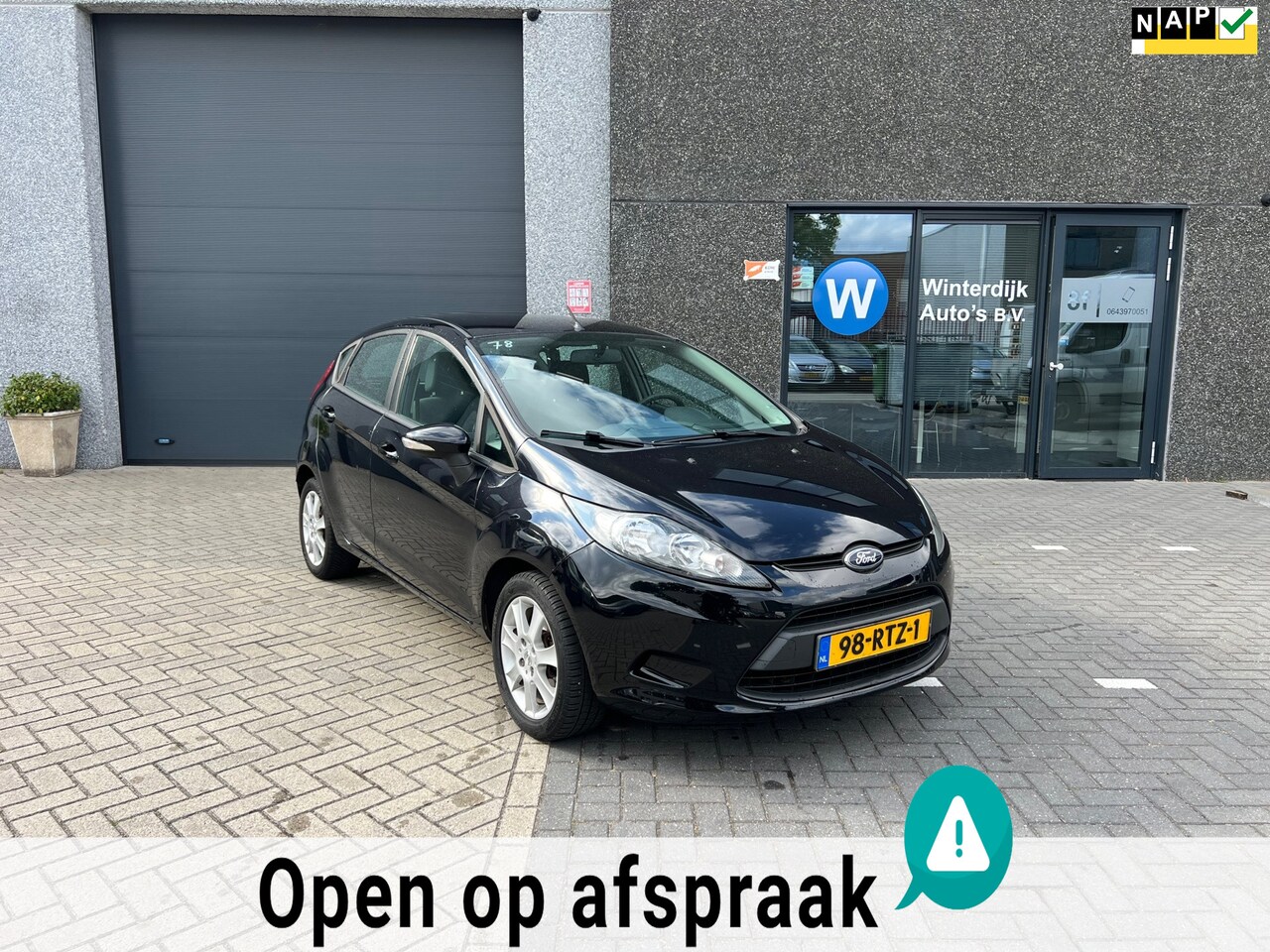 Ford Fiesta - 1.25 Limited Airco! 5Drs! Zwart! Nap! Nieuw Apk! - AutoWereld.nl