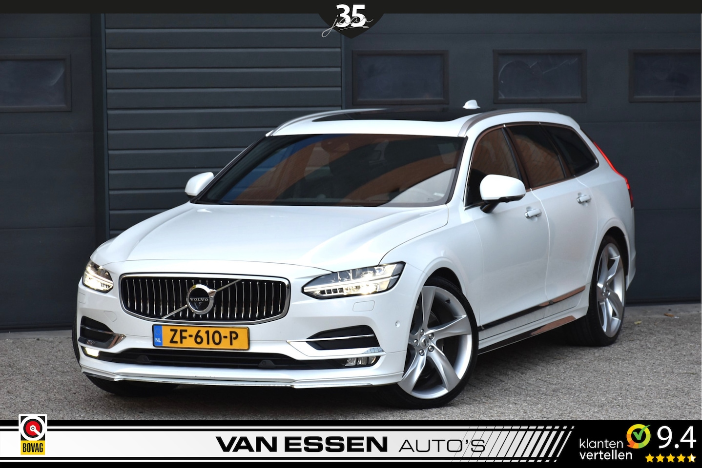 Volvo V90 - 2.0 T5 Inscription HUD 360 Camera Luchtvering Trekhaak - AutoWereld.nl