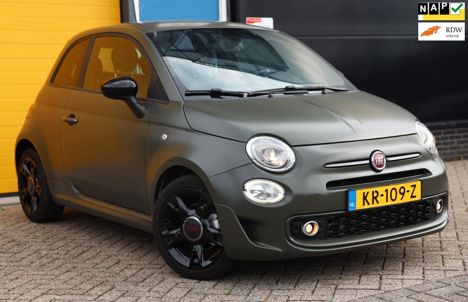 Fiat 500 - 0.9 TwinAir Turbo Sport / NAP / Airco / Elek Pakket / Leder / Navi / Mat Groen - AutoWereld.nl