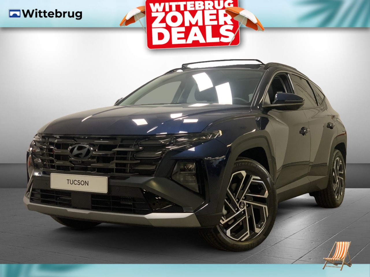 Hyundai Tucson - 1.6 T-GDI HEV Premium Sky FACELIFT Hybride Automaat met Panoramisch schuifdak, Lederen bek - AutoWereld.nl
