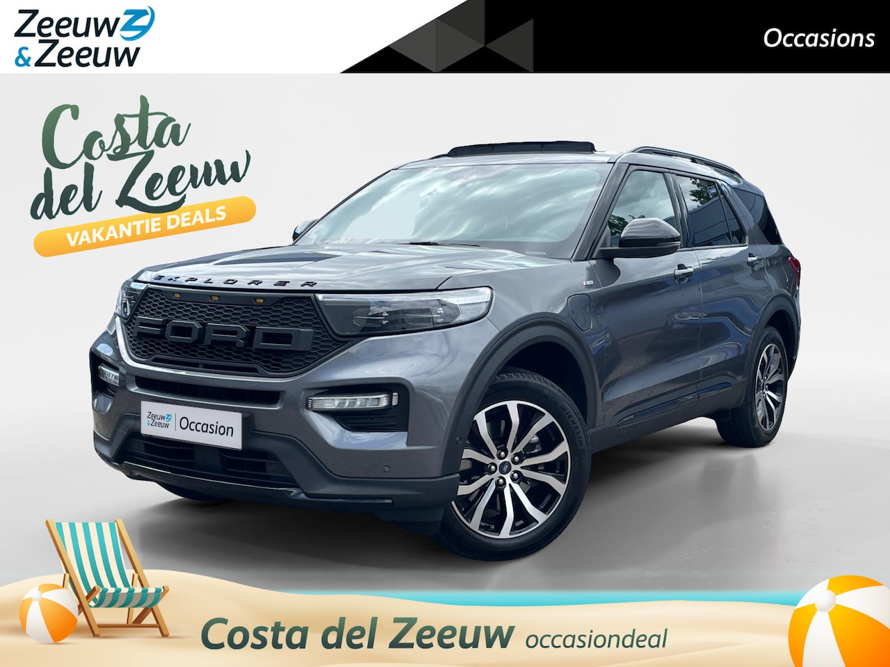 Ford Explorer - 3.0 V6 EcoBoost PHEV ST-Line 7-zits | Elektrisch panoramadak | Afneembare Trekhaak | Adapt - AutoWereld.nl