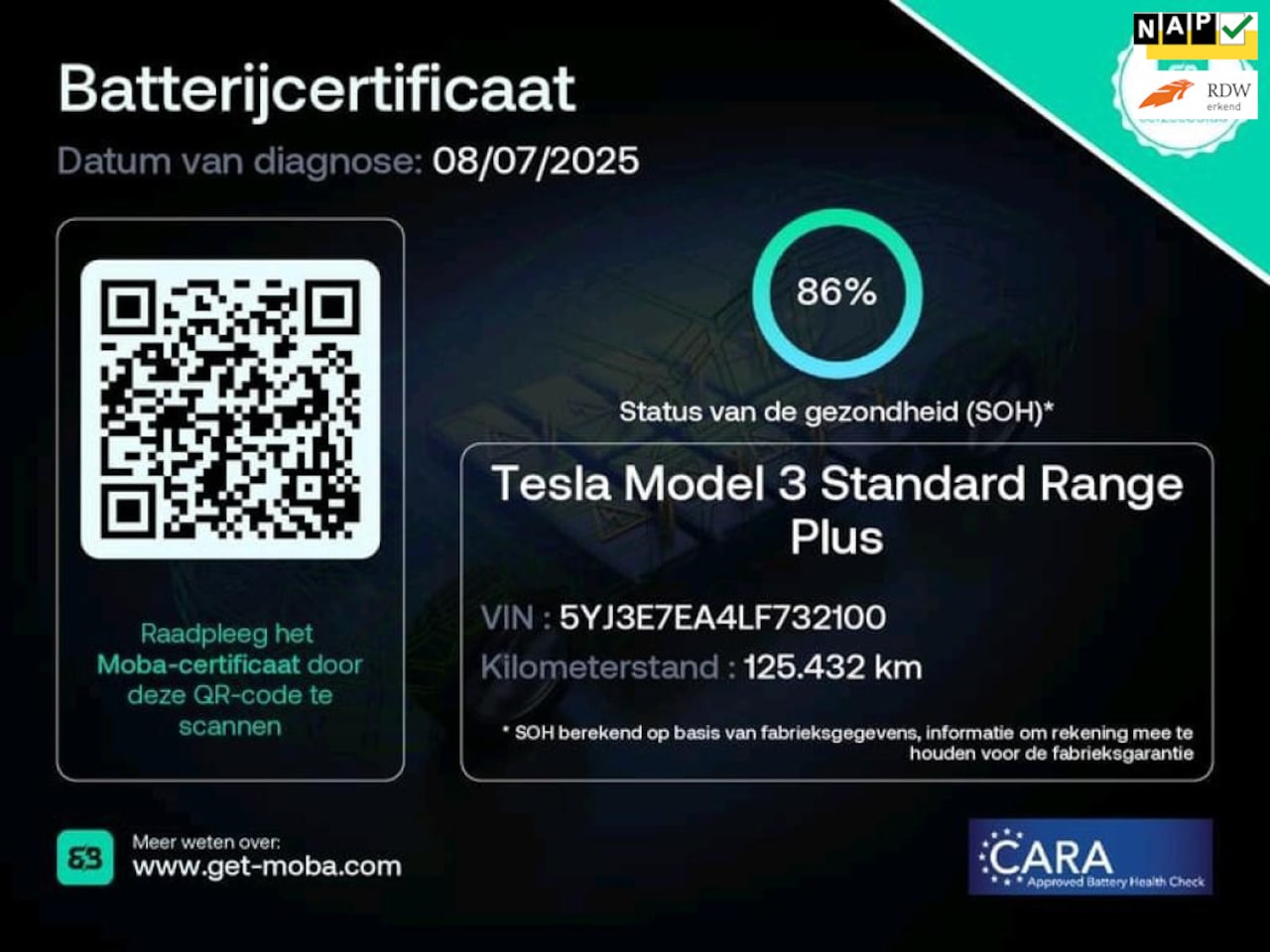 Tesla Model 3 - Standard RWD Plus 60 kWh 86% SOH 1e Eigenaar NL-Auto - AutoWereld.nl