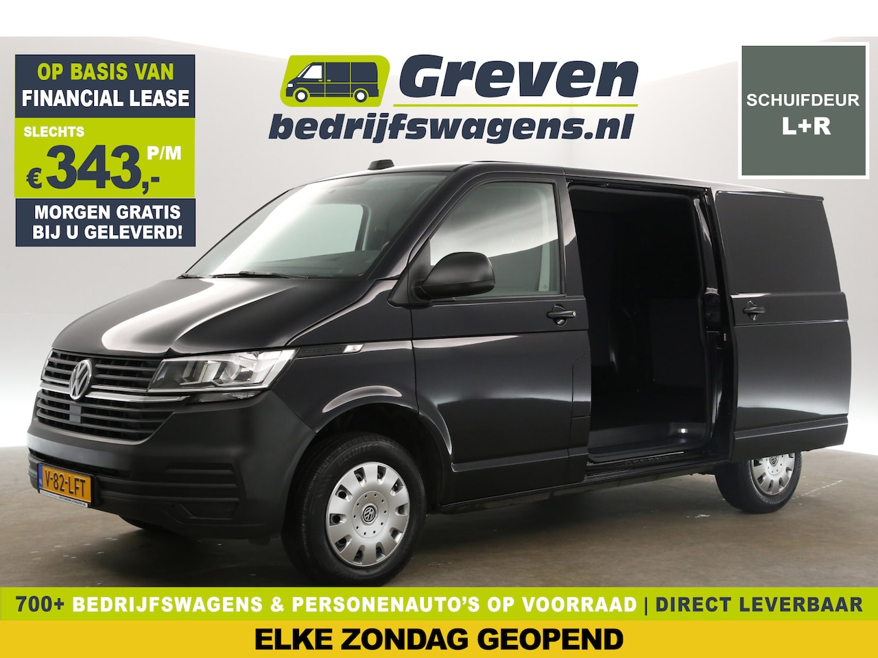 Volkswagen Transporter - 2.0 TDI L1H1 140PK Airco Camera Carplay Cruise 2xSchuifdeur 3 Persoons Elektrpakket Achter - AutoWereld.nl