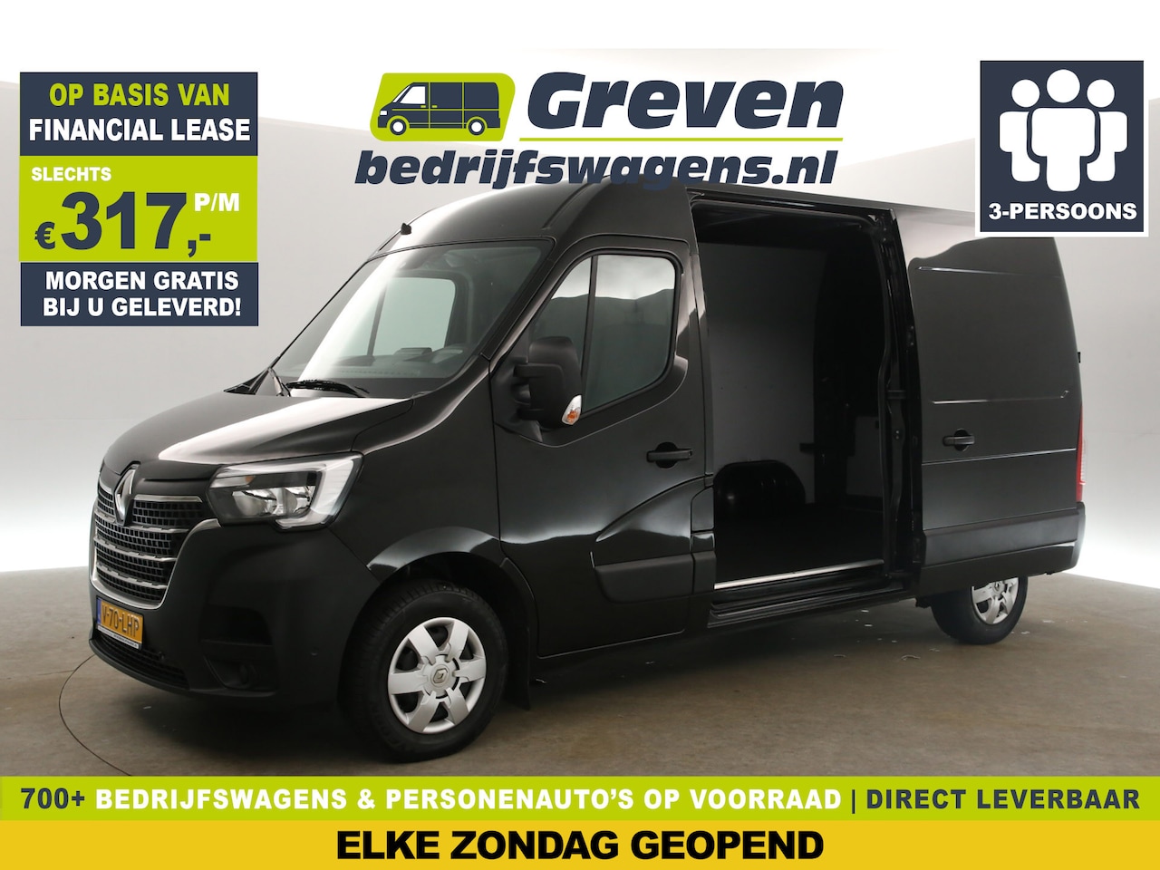 Renault Master - T33 2.3 dCi L2H2 150PK Airco Camera Cruise 2xSchuifdeur PDC 3 Persoons Elektrpakket Trekha - AutoWereld.nl