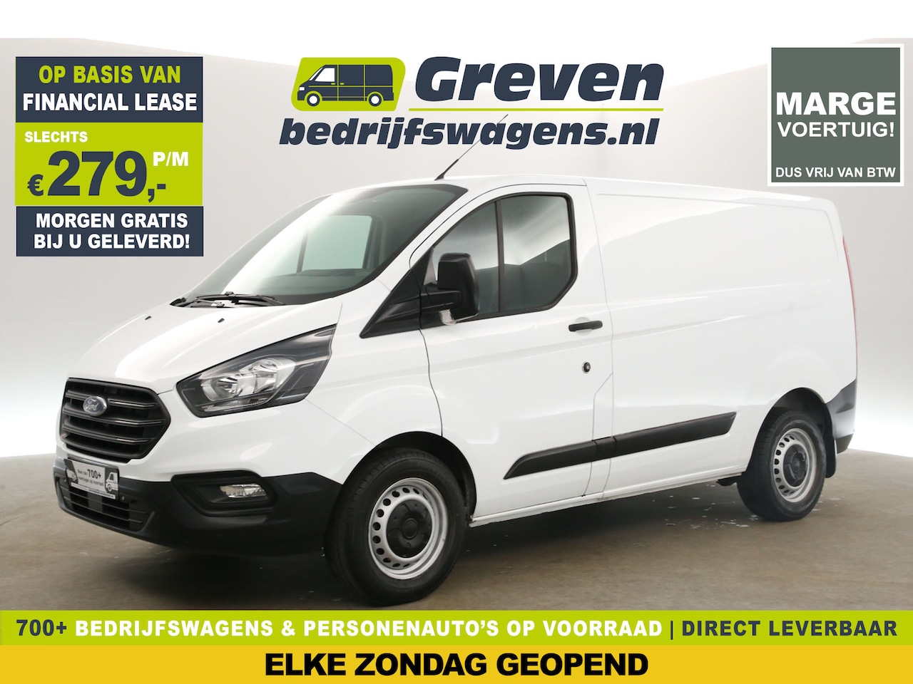 Ford Transit Custom - 280 2.0 TDCI L1H1 | MARGE! | 3 Persoons Parkeersensoren Elektrpakket Schuifdeur - AutoWereld.nl