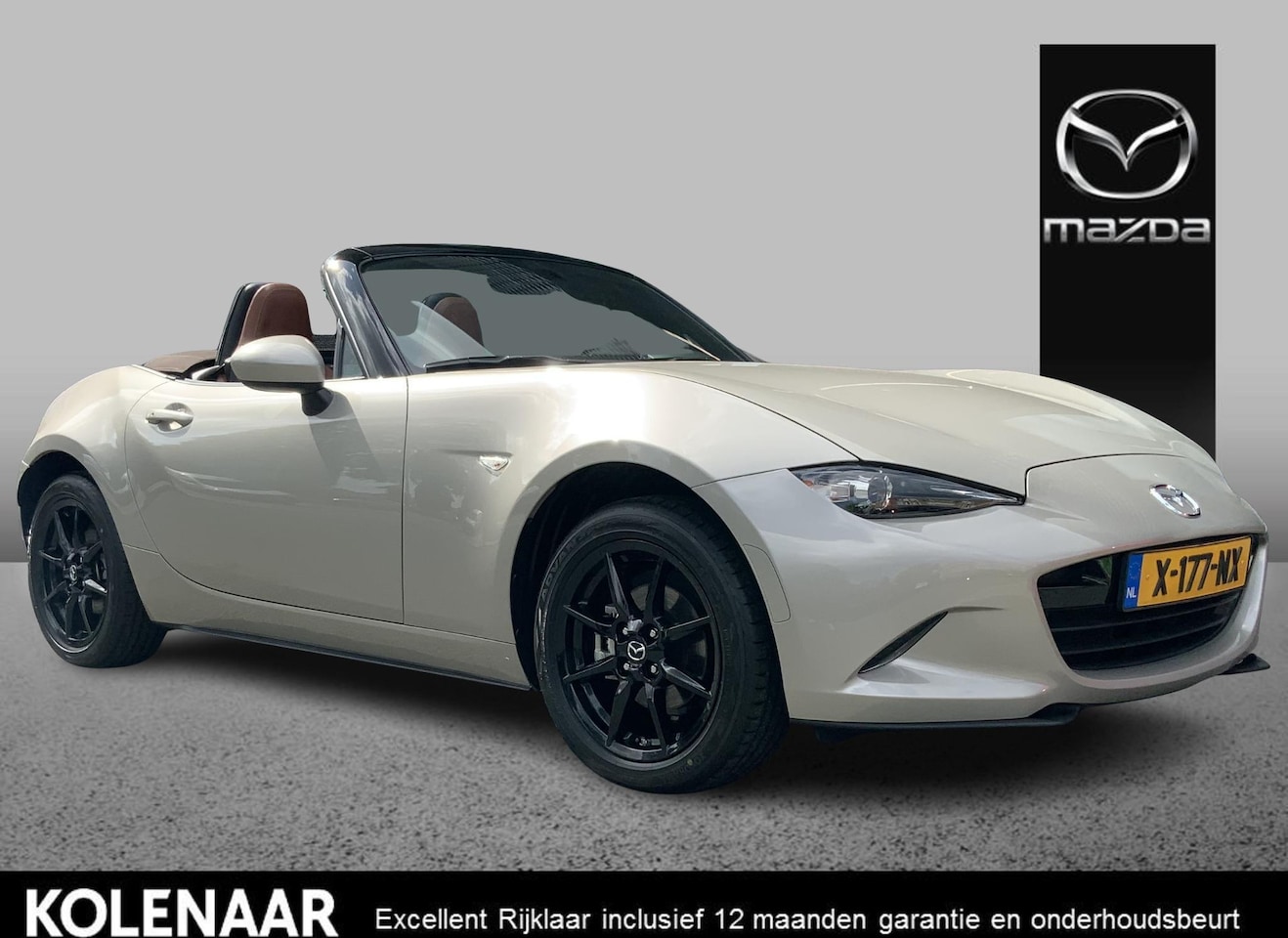 Mazda MX-5 - 1.5 Sky-G 132 Kazari /Beige Softtop/Tan Nappa Leder/Blind Spot/Adaptive LED - AutoWereld.nl