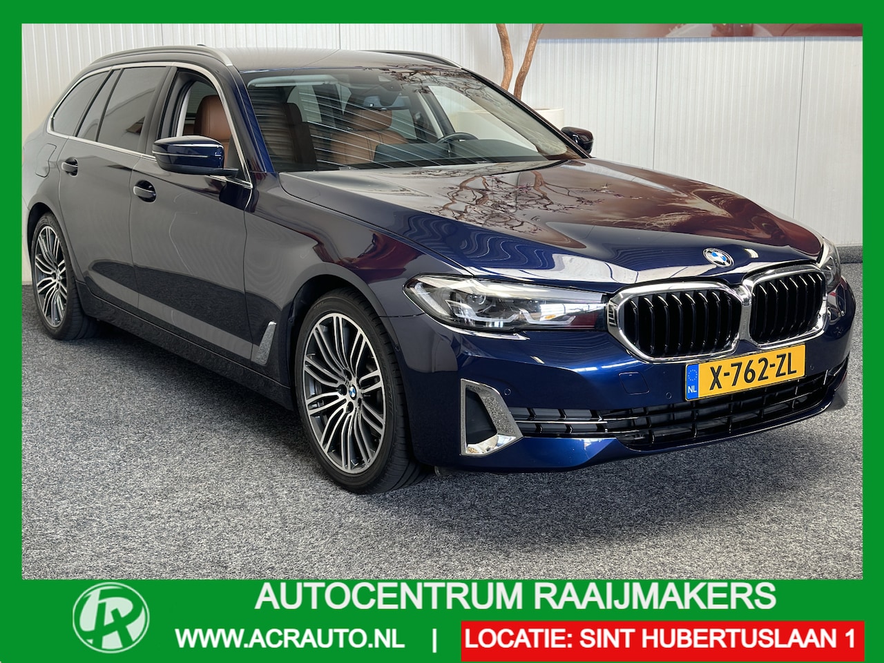 BMW 5-serie Touring - 518D HIGH EXECUTIVE AUTOMAAT LEDER NAVIGATIE CRUISE CONTROL APPLE CARPLAY/ANDROID BLUETOOT - AutoWereld.nl